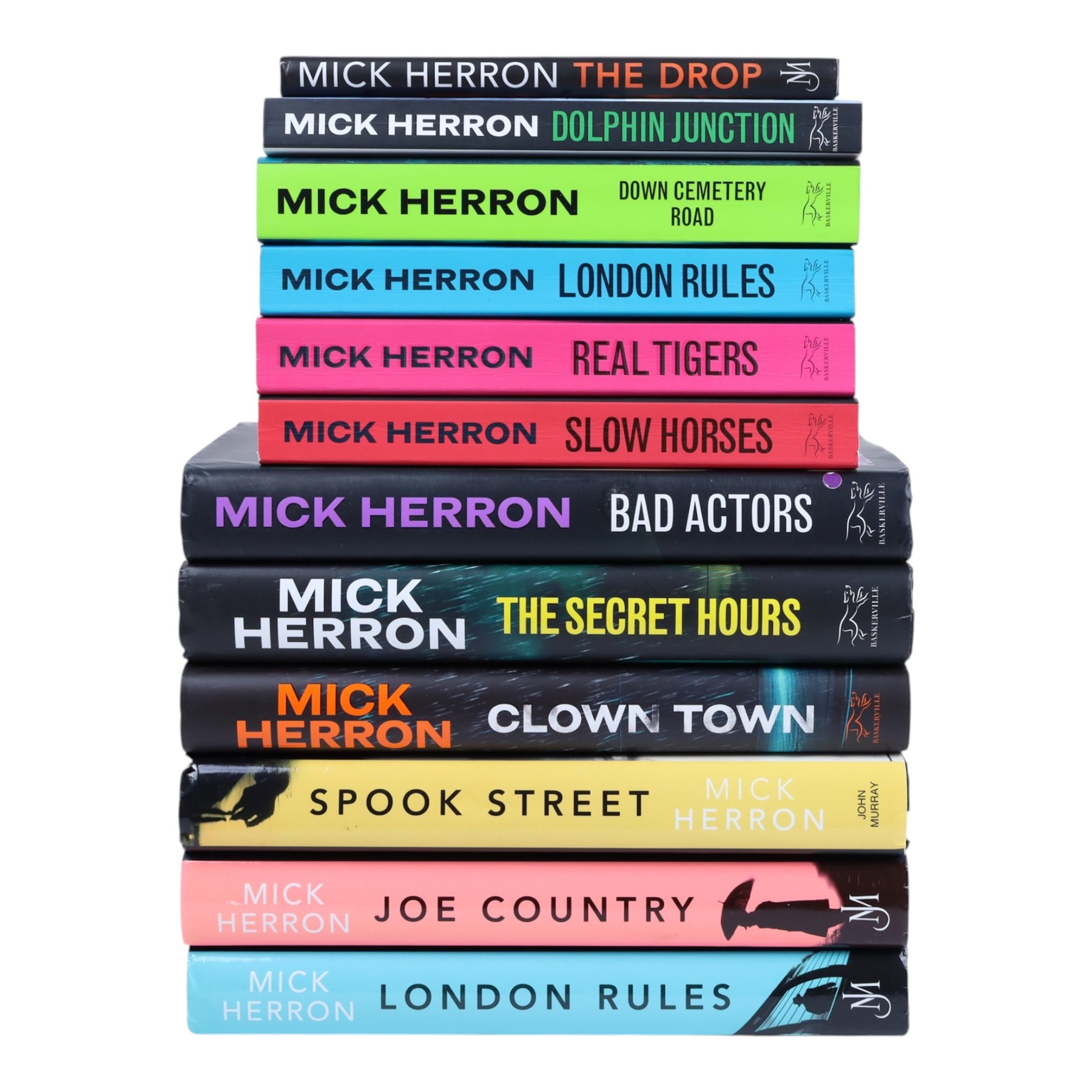 Mick Heron signed first edition novels, to include 'Joe Country' 'Secret Hours' 'Clown Town' and 'Spook Street', together with other signed novels