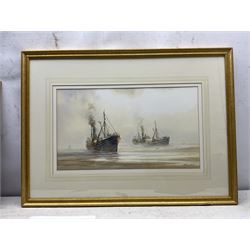 David C Bell (British 1950-): 'St Elstan' Hull Trawler, watercolour signed 25cm x 34cm; Michael Anthony Clark (British 20th century): Cattle Grazing, watercolour signed 29cm x 51cm (2)