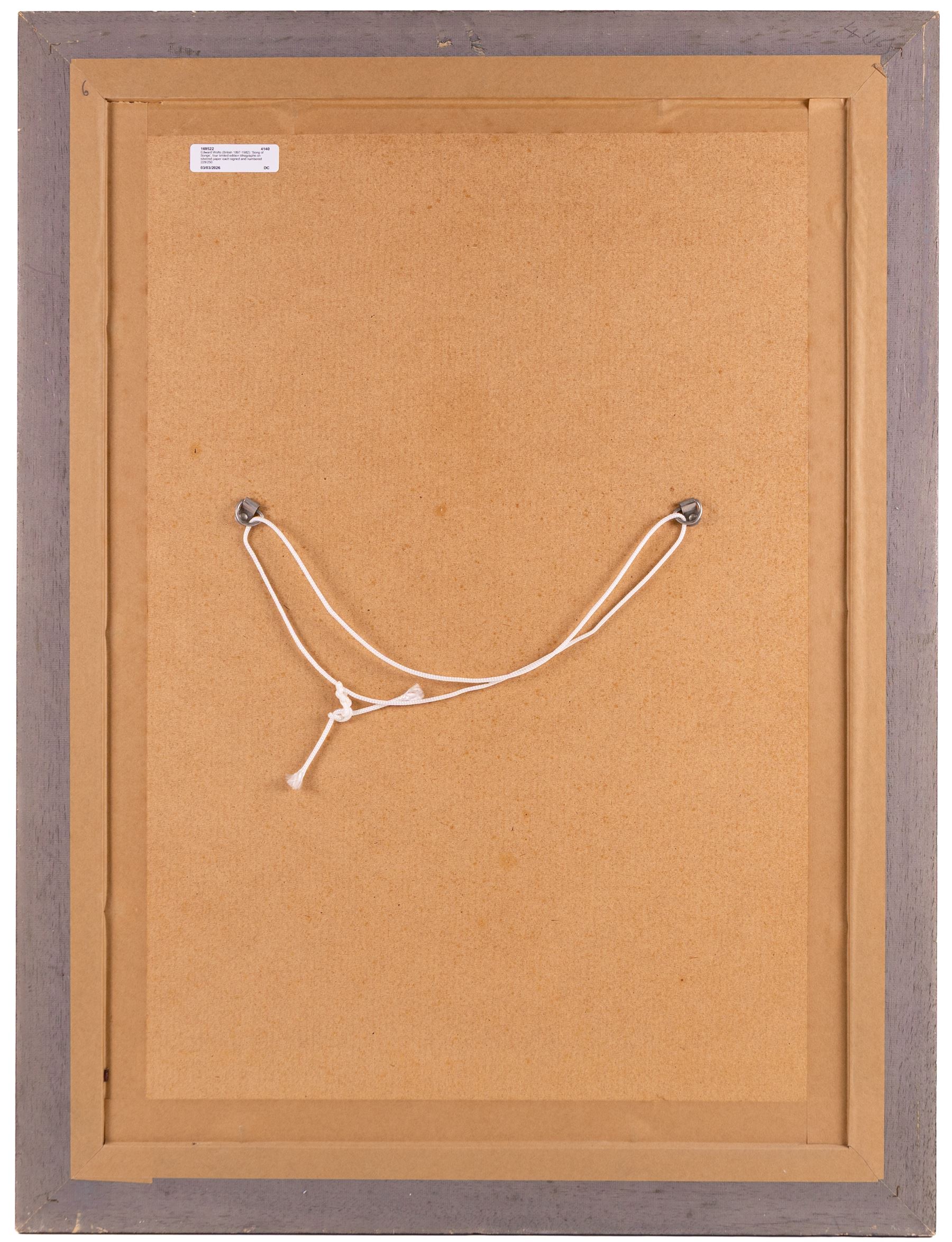 Edward Harris Wolfe (South African 1897-1982): 'Song of Songs', set of twelve limited edition lithographs on silvered paper each signed and numbered 228/250 in pencil, 36cm x 26cm, in matching frames (12)