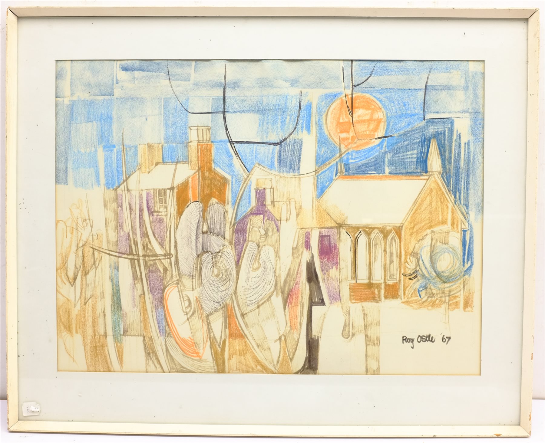 Roy Ostle (British 1930-1992); 'Towards Bethesda', mixed media signed and dated '67, titled signed and dated verso with artist's address 37cm x 51cm