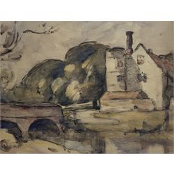William (Fred) Frederick Mayor (Staithes Group 1866-1916): 'The Old Mill', watercolour unsigned 28cm x 37cm 
Provenance: with The Mayor Gallery, cork St. London, label verso 