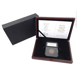 George III 1797 pattern farthing in copper, by W.J. Taylor, cased with Westminster certificate 