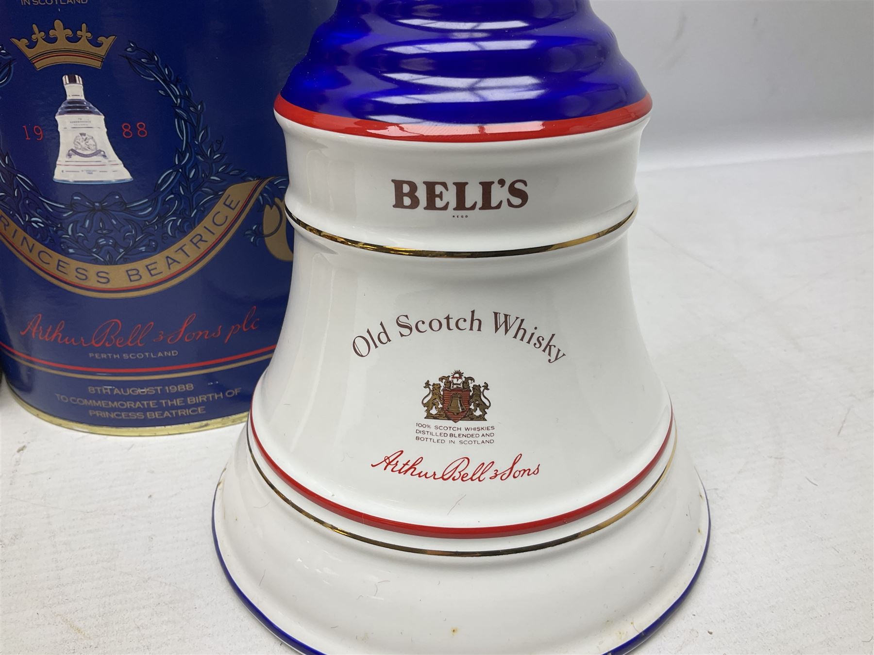 John Haig & Co Dimple Scotch whisky, 26 2/3 fl oz, 70% proof, one bottle and Bells Princess Beatrice whisky in original box, 75cl, 43% vol, one bottle (2)