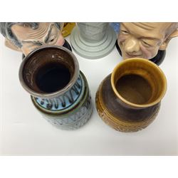 Bairstow Manor Pottery Tony Blair teapot and Tony Hague, Spode Copeland vase, glass vases, glass paperweight etc 