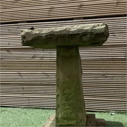 Four piece square stone bird bath - THIS LOT IS TO BE COLLECTED BY APPOINTMENT FROM DUGGLEBY STORAGE, GREAT HILL, EASTFIELD, SCARBOROUGH, YO11 3TX