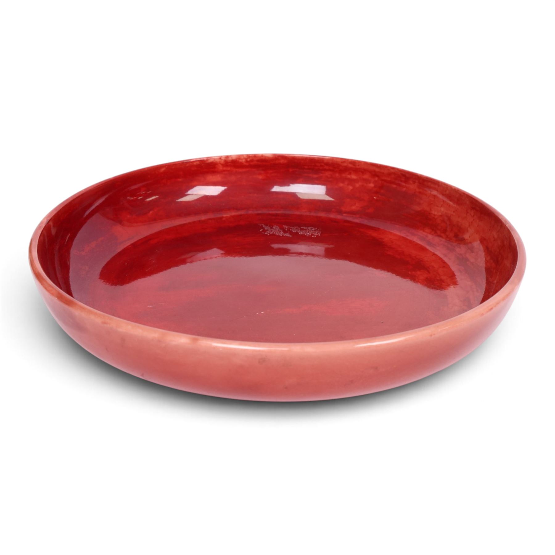Bernard Moore flambe bowl, signed beneath, D37cm