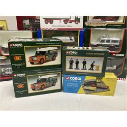 Corgi Eddie Stobart - eighteen promotional and advertising models including heavy haulage vehicles, coach, figures etc; and five others by Saico, Lledo and Atlas Editions; all boxed (23)