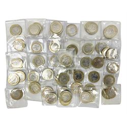 Mostly Queen Elizabeth II Great British commemorative two pound coins, including  etc, face value approximately 98 GBP