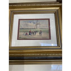 Collection of 19th and early 20th century oil paintings and watercolours, artists including Joseph Pighills, Victor Noble Rainbird, Louis Cox, Arthur W Newsholme, John Sowden, Arthur Tucker, Albert Woods, Alfred Robert Hayward, Manner of Thomas Creswick, etc (15)