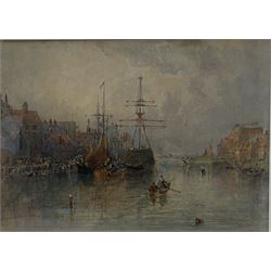 George Weatherill (British 1810-1890): Shipping in the Lower Harbour Whitby, watercolour unsigned 17cm x 24cm