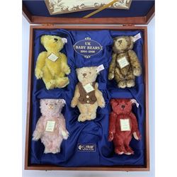 Steiff limited edition British Collector's Baby Bear Set 1994-1998, No.509/1847, comprising five small teddy bears in fitted wooden box with certificate.