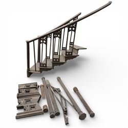 Architectural Salvage - 19th century oak five tread pulpit staircase of curved design with...