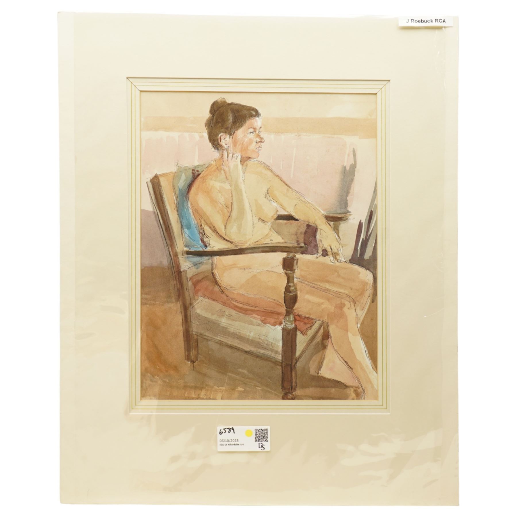 Julian Roebuck (British 1915-1991): Portrait of a Girl Seated and Life Studies, watercolour and three pencil sketches signed in pencil max 37cm x 28cm (unframed)