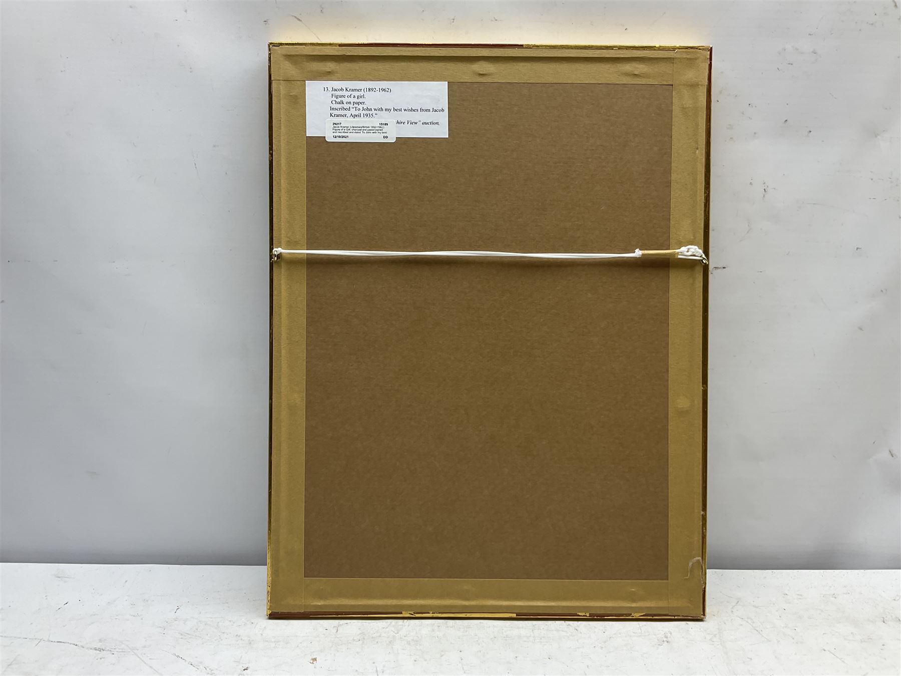 Jacob Kramer (Ukrainian/British 1892-1962): Figure of a Girl, charcoal and pastel signed and inscribed and dated 'To John with my best wishes from Jacob Kramer, April 1935', 30cm x 21cm