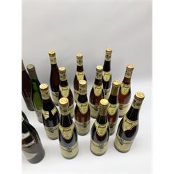 Mixed alcohol including Pieroth 1988 Bad Durkheimer Feuerberg 750ml, 10%vol, Ausbruch Muskat-Ottonel 1989 Somlo 750ml, 10.5%vol, Pieroth Blue 1991 Qualitatswein Nahe 750ml, 9.5%vol etc, various contents and proofs, 36 bottles