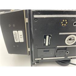 Mamiya RZ67 professional camera body, serial no 120282, with 'Mamiya-Sekor Z f=50mm 1:4.5 W' lens, serial no 18057 and RZ67 AE Prism Finder serial no 106809