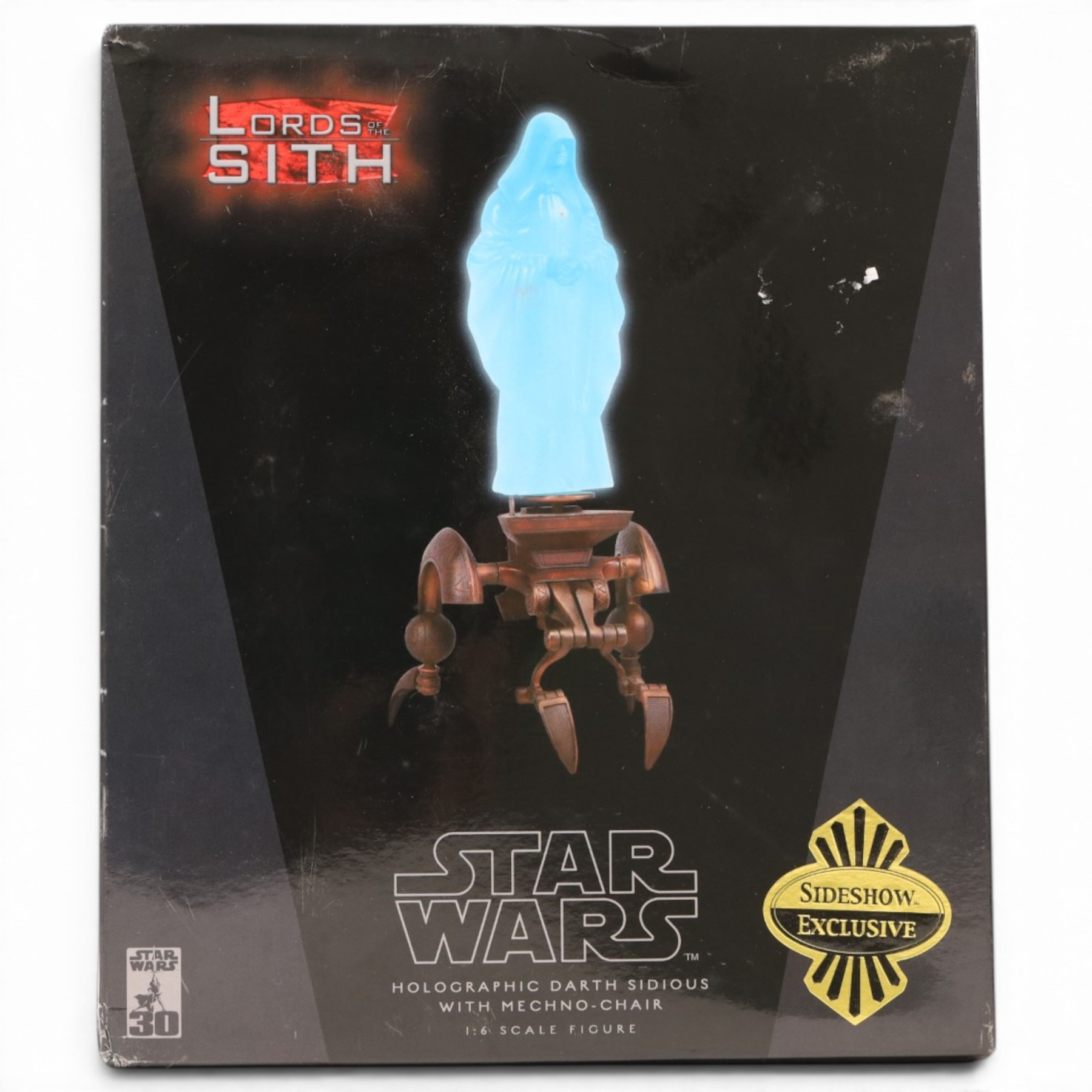 Five Gentle Giant Star Wars Collectible Mini Busts, comprising Darth Vader Emperor's Wrath, Royal Guard, Commander Fox, Boba Fett and Lieutenant Renz, together with a Sideshow Collectibles Holographic Darth Sidious with Mechno Chair 1:6 scale figure, all boxed