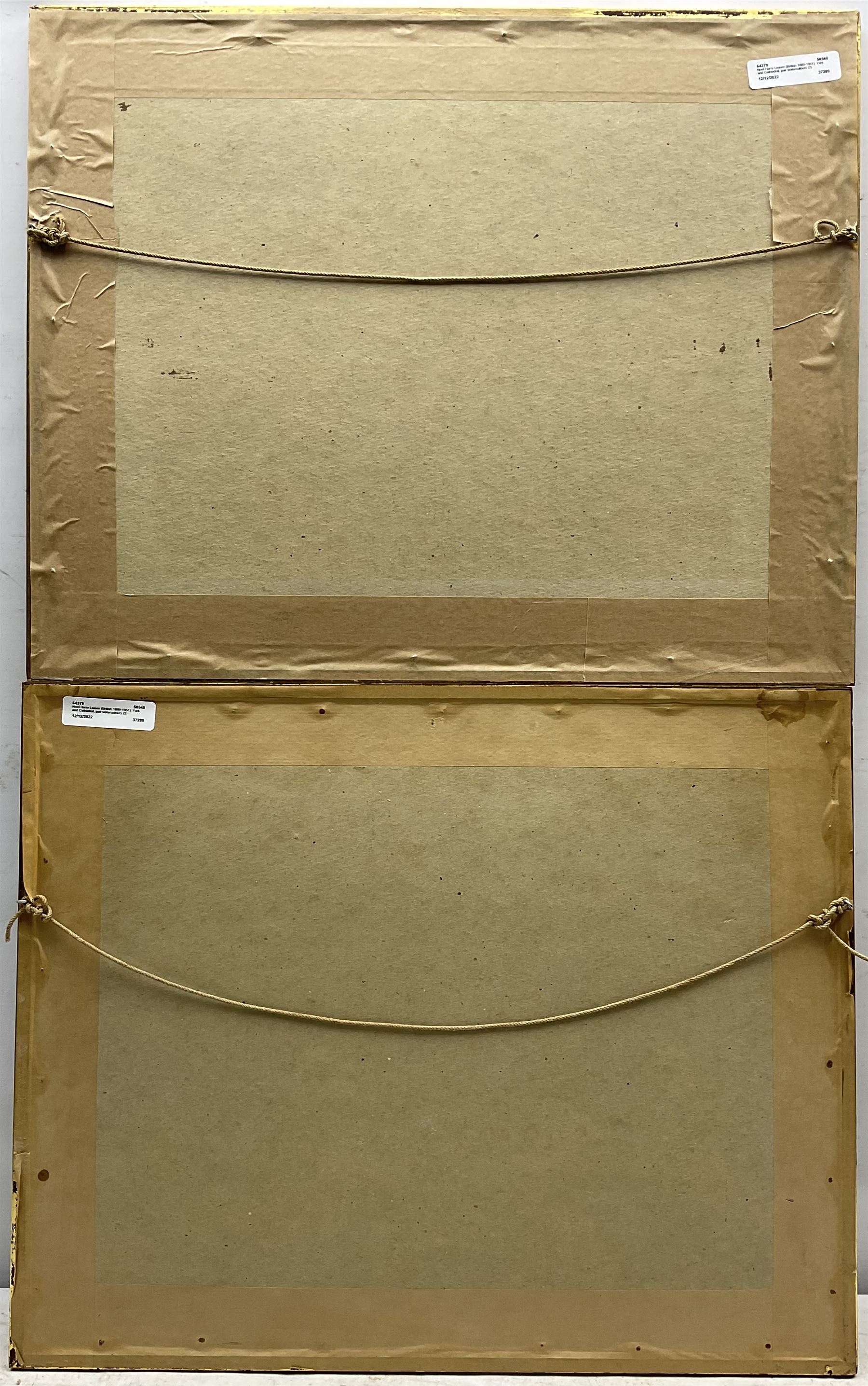 Noel Harry Leaver (British 1889-1951): York Minster from Bootham Bar and Lincoln Cathedral, pair watercolours signed 27cm x 37cm (2)