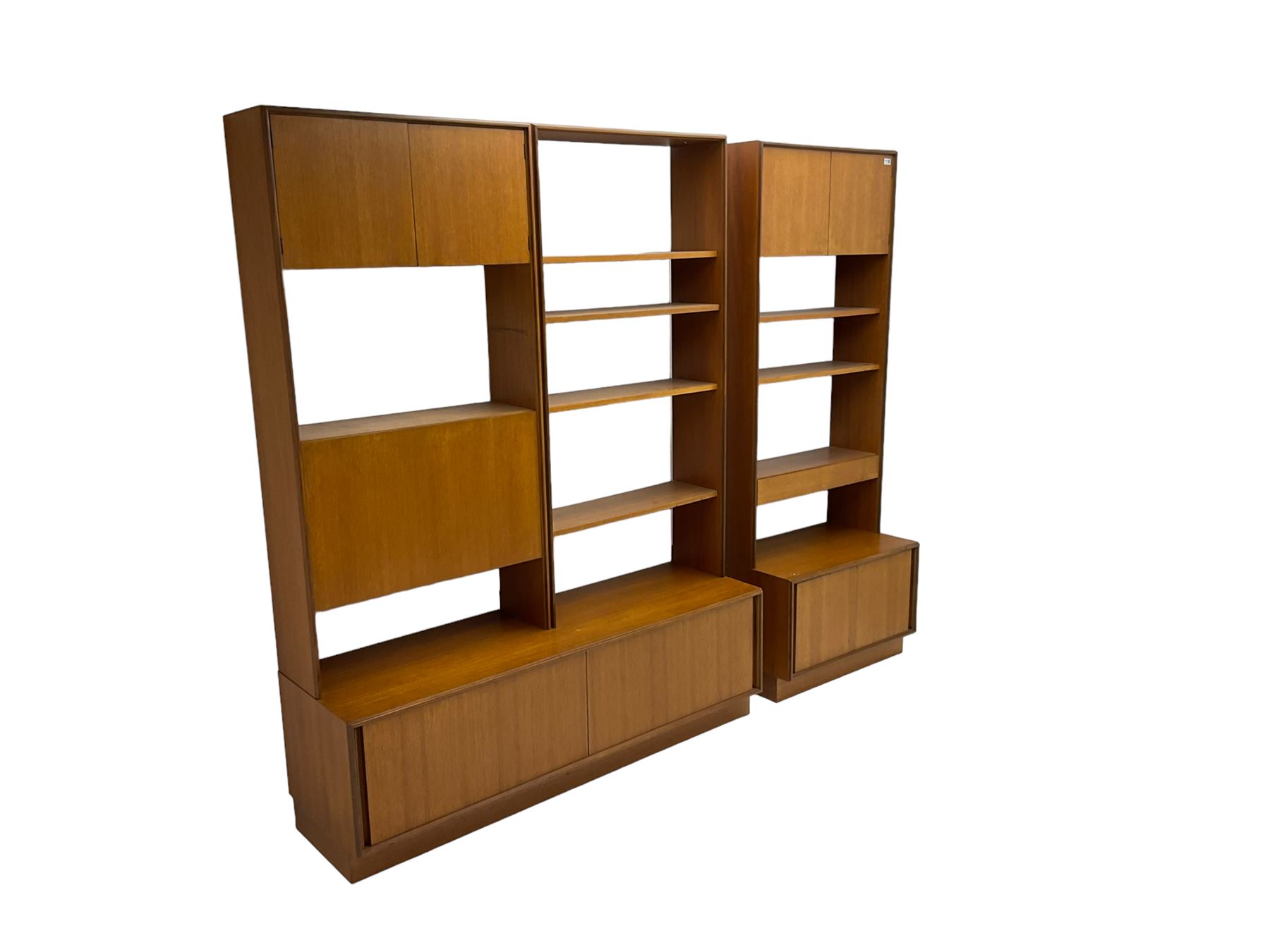 GPlan mid20th century teak wall unit, fitted with shelves and