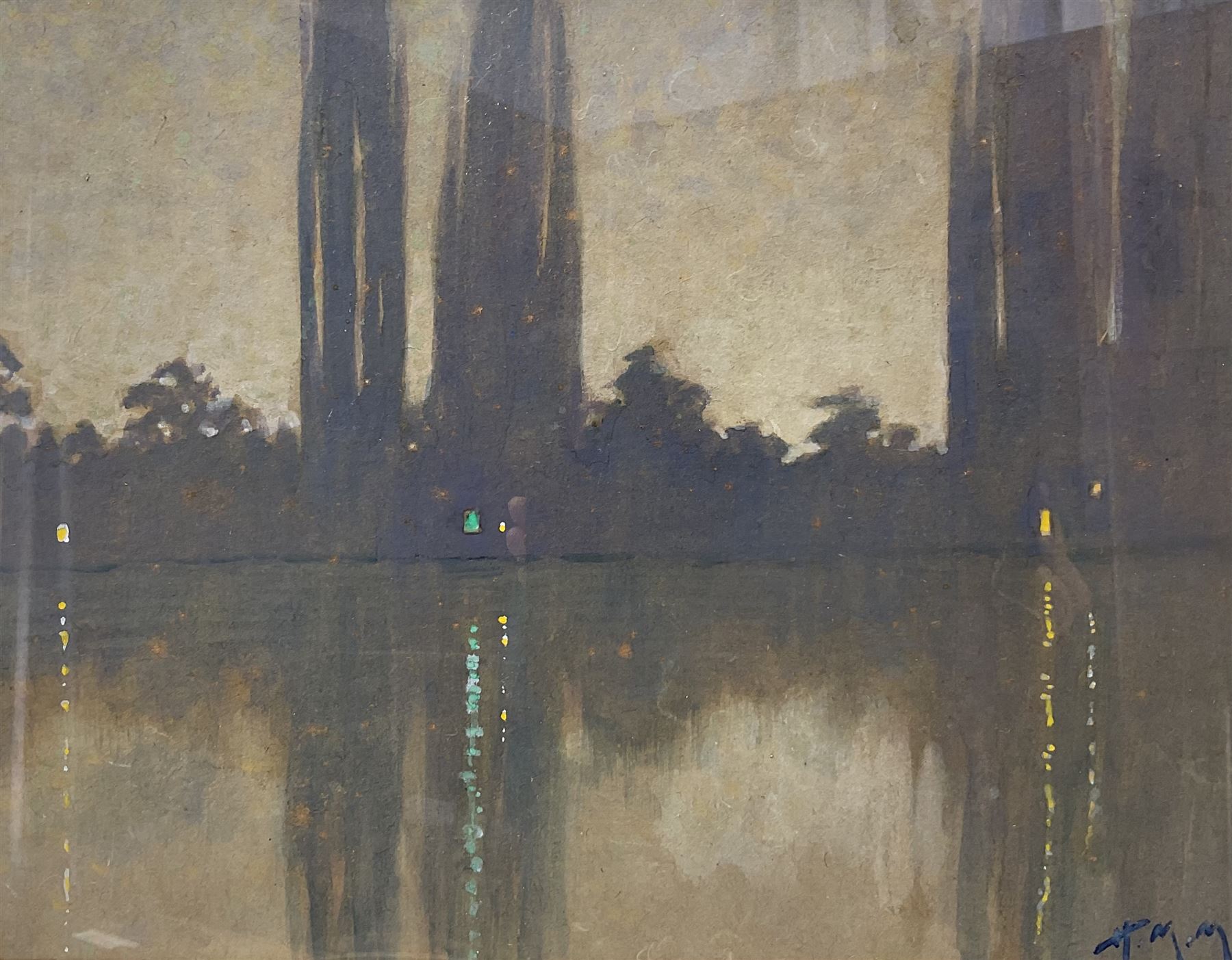 Henry Masterman Mist (Canadian 1871-1954): 'D'Oyly Carte Island - Weybridge', watercolour signed with initials, titled and dated 1920 verso 26cm x 32cm 