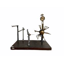 Early 20th century brass & cast metal winding machine James Heal & Co Ltd Halifax, W73cm x H71cm 