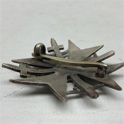 German Spanish Cross with silvered finish; stamped verso L/12; probably a post-WW2 copy