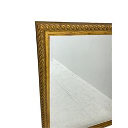 Large gilt framed wall mirror, bevelled plate