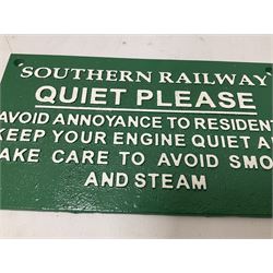 Southern Railway Quiet Please type sign, L27cm