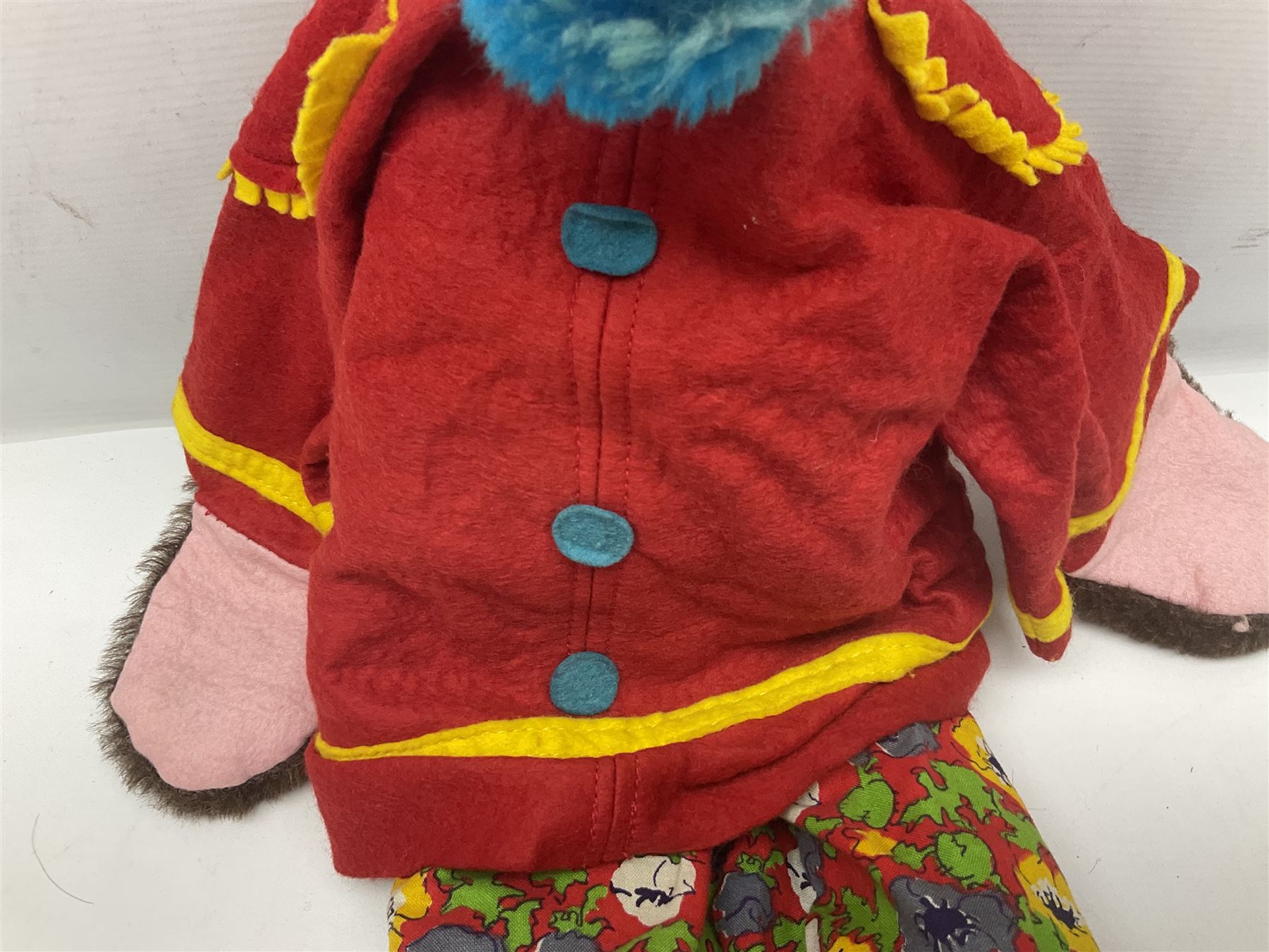 1970s Pelham Vent Puppet in the form of a monkey, the ventriloquist dummy donning floral trousers and hat