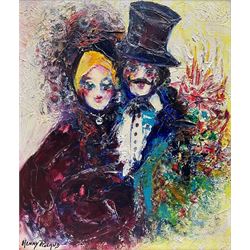 Henry Roland (Belgian 1919-2000): 'Honey Moon', oil on canvas signed, titled verso 68cm x 58cm