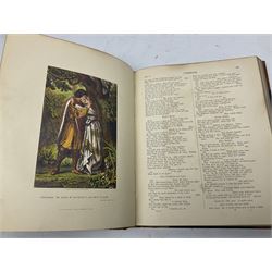 The Library Shakspeare Illustrated by Sir John Gilbert, George Cruikshank and R. Dudley with laid-in colour plates, three volumes, uniformly bound in half leather with a.e.g.