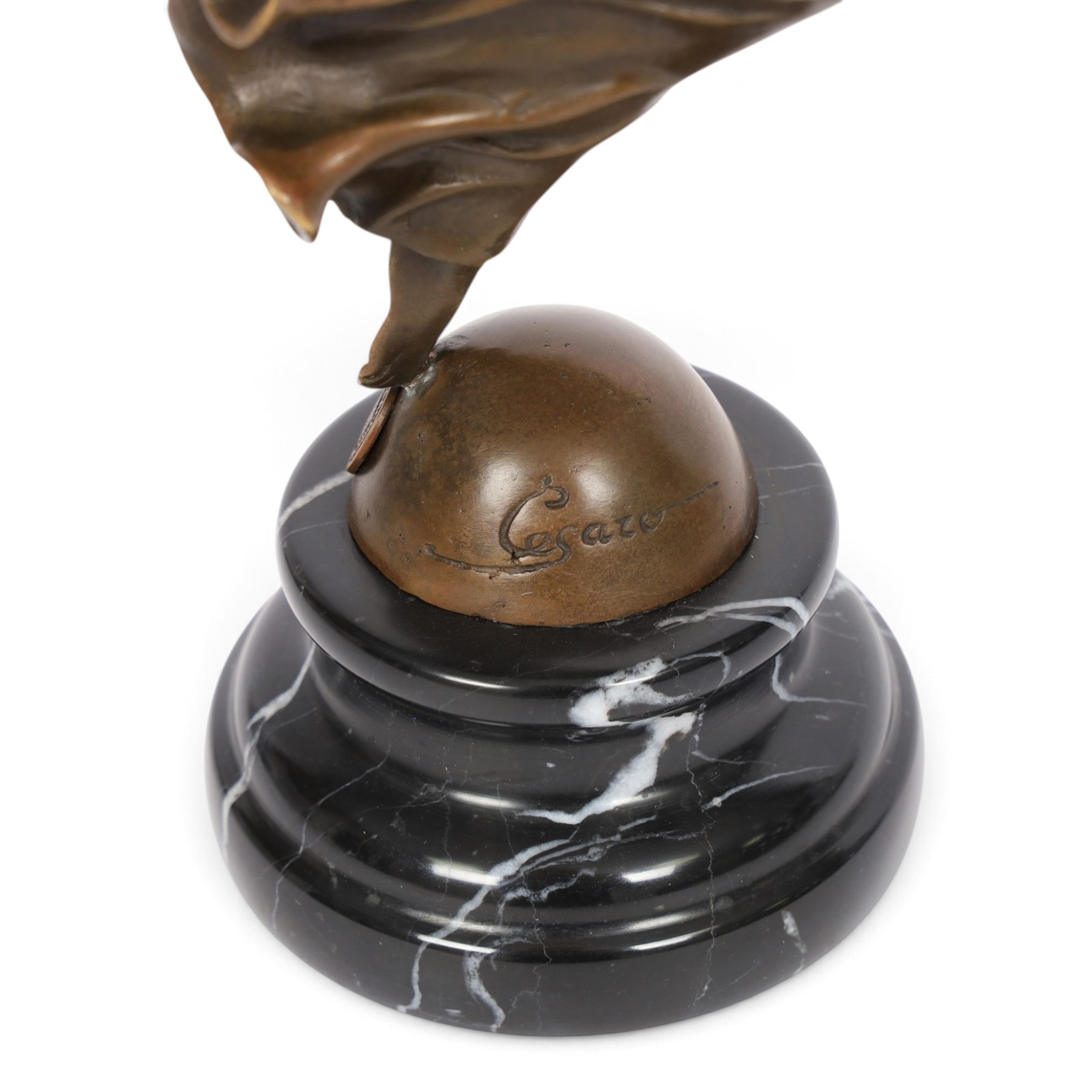 After Yvette - bronze figure modelled as a dancing ballerina, H34cm