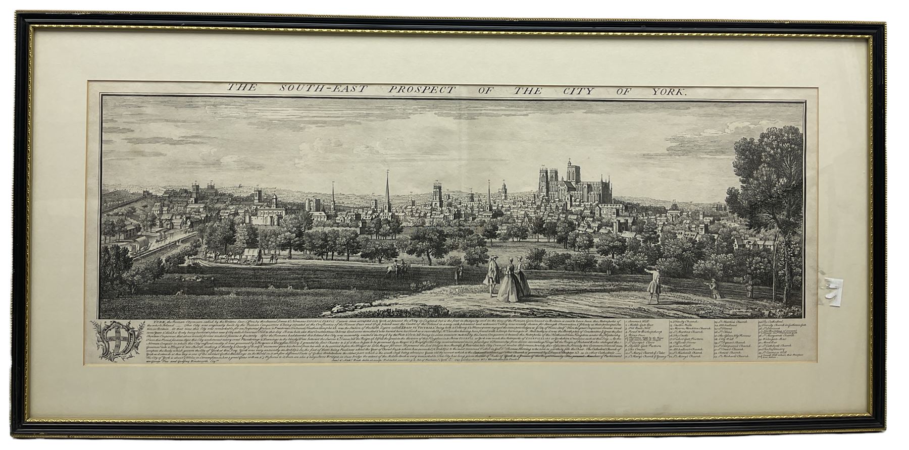 Samuel Buck (British 1696-1779) and Nathaniel Buck (British 18th century): 'The South-East Prospect of the City of York', engraving pub. 1745, 31cm x 81cm; Edward Slocombe (British 1850-1915): 'York Minster', etching dated 1887, 48cm x 27cm (2)