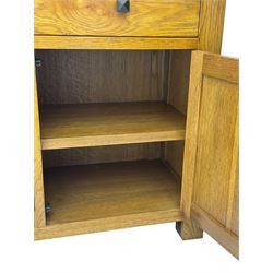 Oak Furnitureland, golden oak sideboard. Three single draws, three cupboard doors with single shelf