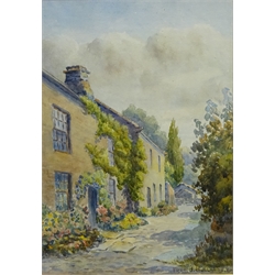  Rural Cottage Scene, 20th century watercolour signed and dated '20 by Fred J Bollands and 24cm x 17cm and Rural River Landscape, watercolour unsigned 17cm x 28.5cm (2)  