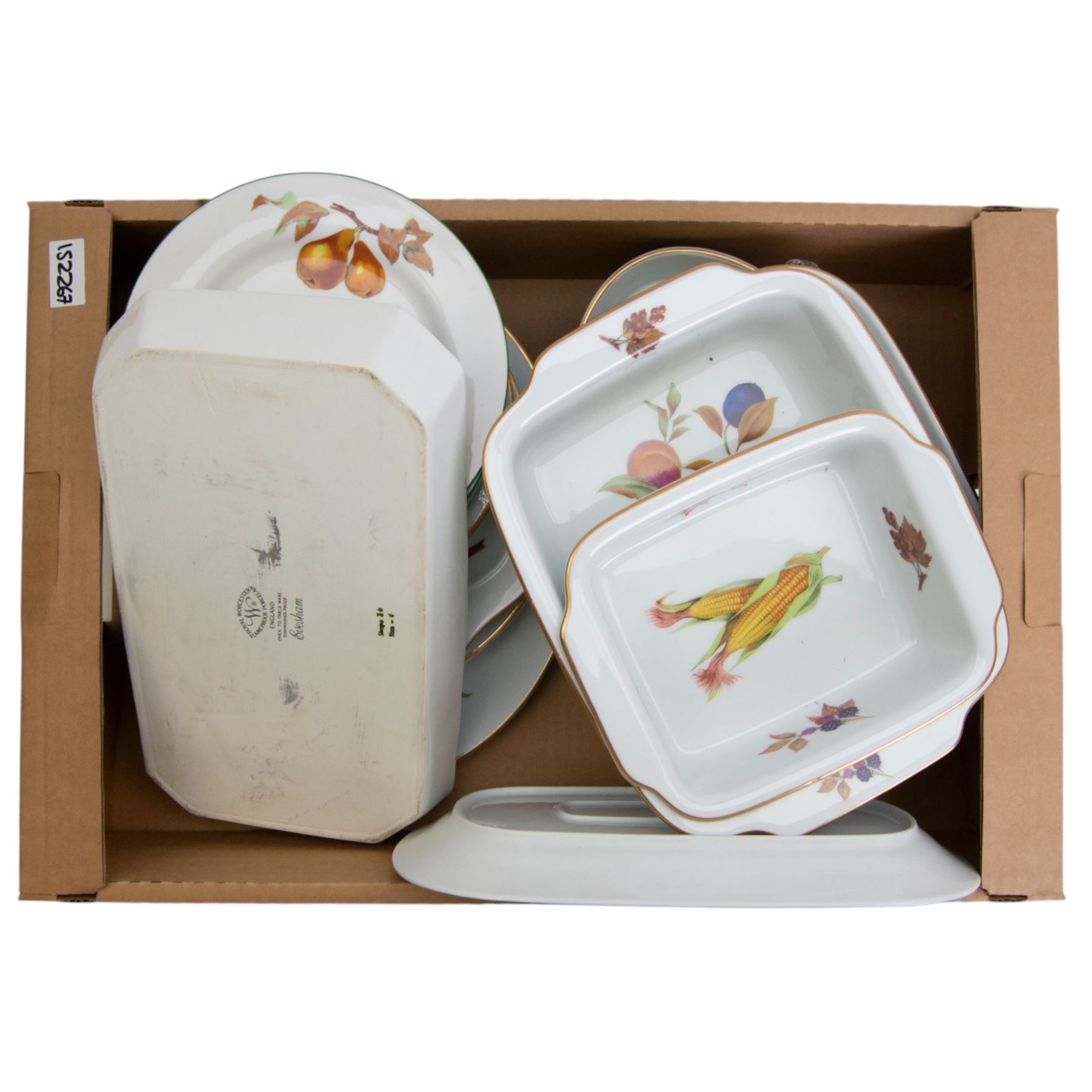 Extensive collection of Royal Worcester Evesham pattern dinner wares, including plates, tureens, pie dishes, cooking dishes, platters, jars and plates, etc