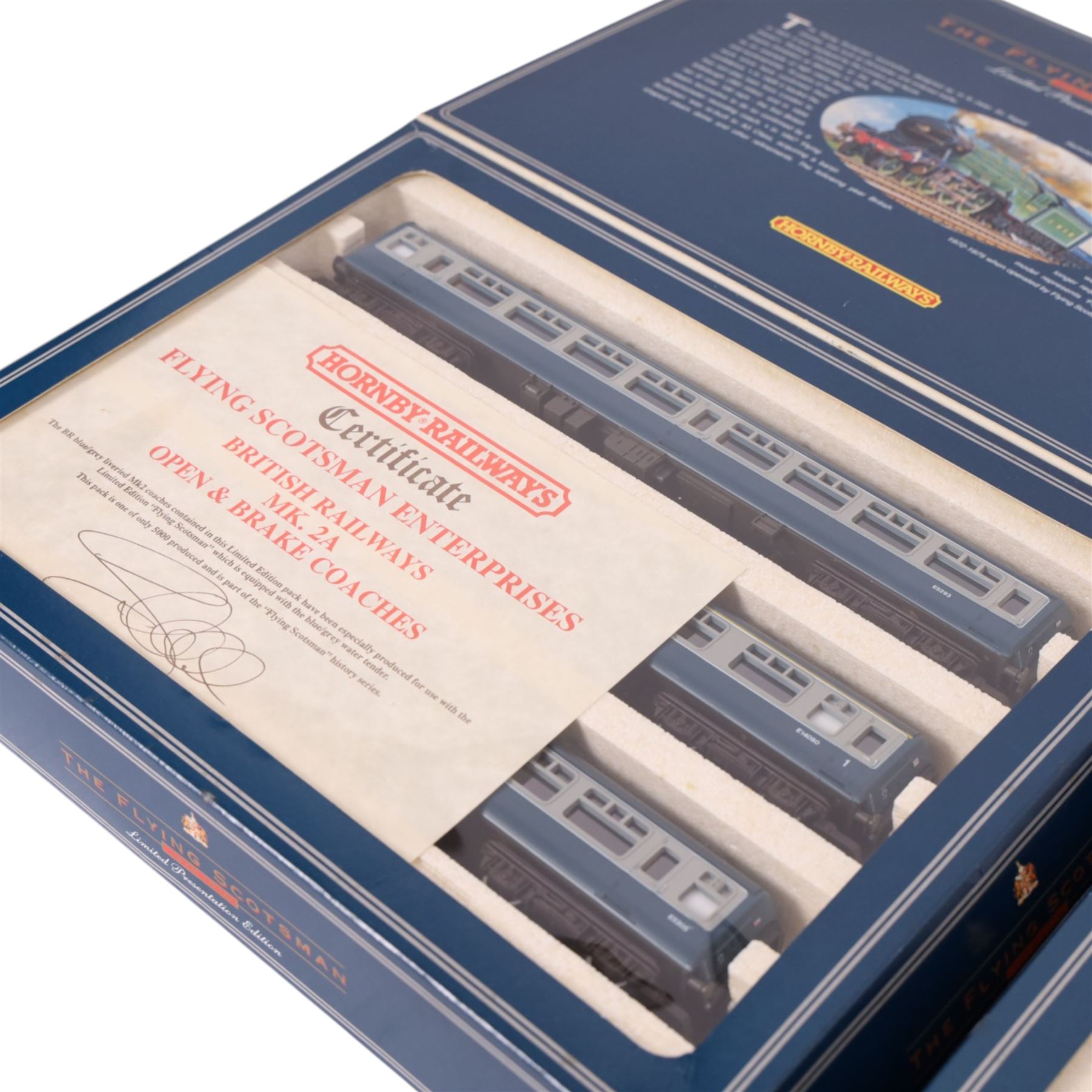 Two Hornby 00 gauge 'Flying Scotsman' limited presentation edition locomotive and tender boxsets, together with an unboxed Hornby 00 gauge steam locomotive and tender no. 44313
