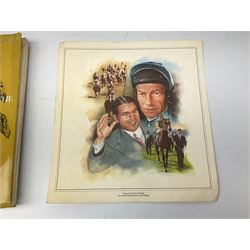 L Howe (British 20th century): Portrait of Racehorse and Jockey, watercolour signed; pair prints of Spotted Pigs and three further prints (6)
