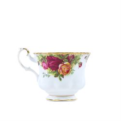 Royal Albert Old Country Roses tea set, comprising cake stand, milk jug, seven dessert plates, seven cups and ten saucers 