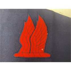 Royal Arms cloth arm adge as worn by Regimental Serjeant-Majors in Foot Guards; naval cap badge; WW2 Commando/Special Forces cloth badges; Home Guard and LDV shoulder titles; and other cloth badges including armoured division, 45th and 77th division, 52nd Lowland Mountain division etc; and 24th Infantry Brigade airmobile pennant