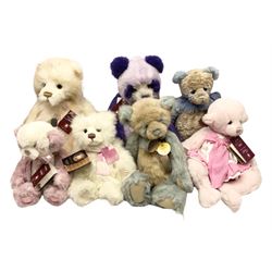 Seven Charlie Bears, comprising two limi