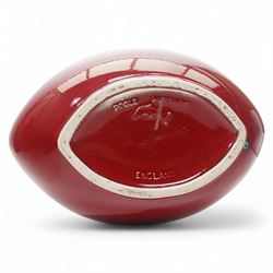 Poole pottery purse vase decorated in the Odyssey pattern, Odyssey pattern fern pot D17cm and a Poole Peacock pattern fern pot D19cm (3)