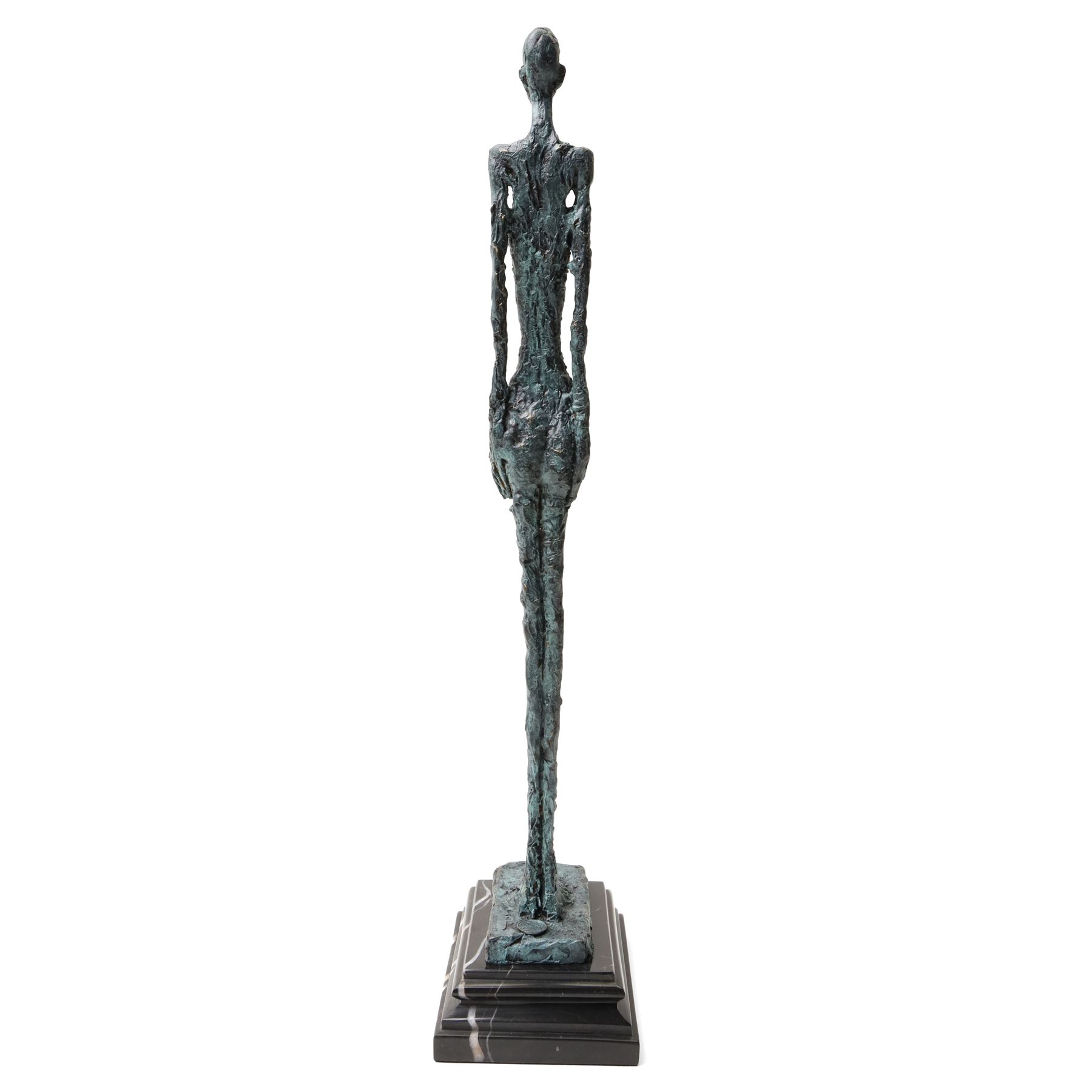 After Alberto Giacometti (Swiss 1901-1966): Femme Venise bronze upon a stepped marble base, overall H49cm