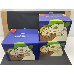 Three Coalport Characters The Snowman figures, comprising Dinner for Two, Off Piste and Winter Fun, all with certificates and original boxes 