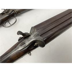 SHOTGUN CERTIFICATE REQUIRED - 19th century John Adams of London 12-bore double barrel side-by-side hammer gun with screw under-lever opening, 76cm (30