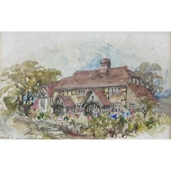 Mary Weatherill (British 1834-1913): Cottage Scene, watercolour signed by her brother Richard 15cm x 22cm
