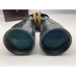 Pair of Optolyth 12 x 63 binoculars, made in Germany, serial no 82186, in leather case