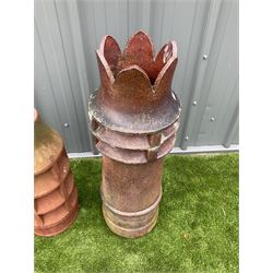 Victorian terracotta tulip top chimney pot, and another chimney pot (2) - THIS LOT IS TO BE COLLECTED BY APPOINTMENT FROM DUGGLEBY STORAGE, GREAT HILL, EASTFIELD, SCARBOROUGH, YO11 3TX