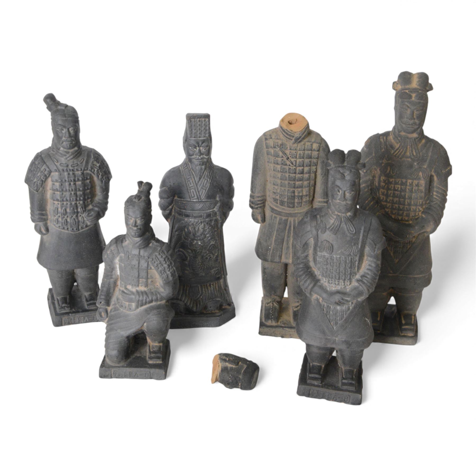 Six terracotta warrior figures, H25cm
