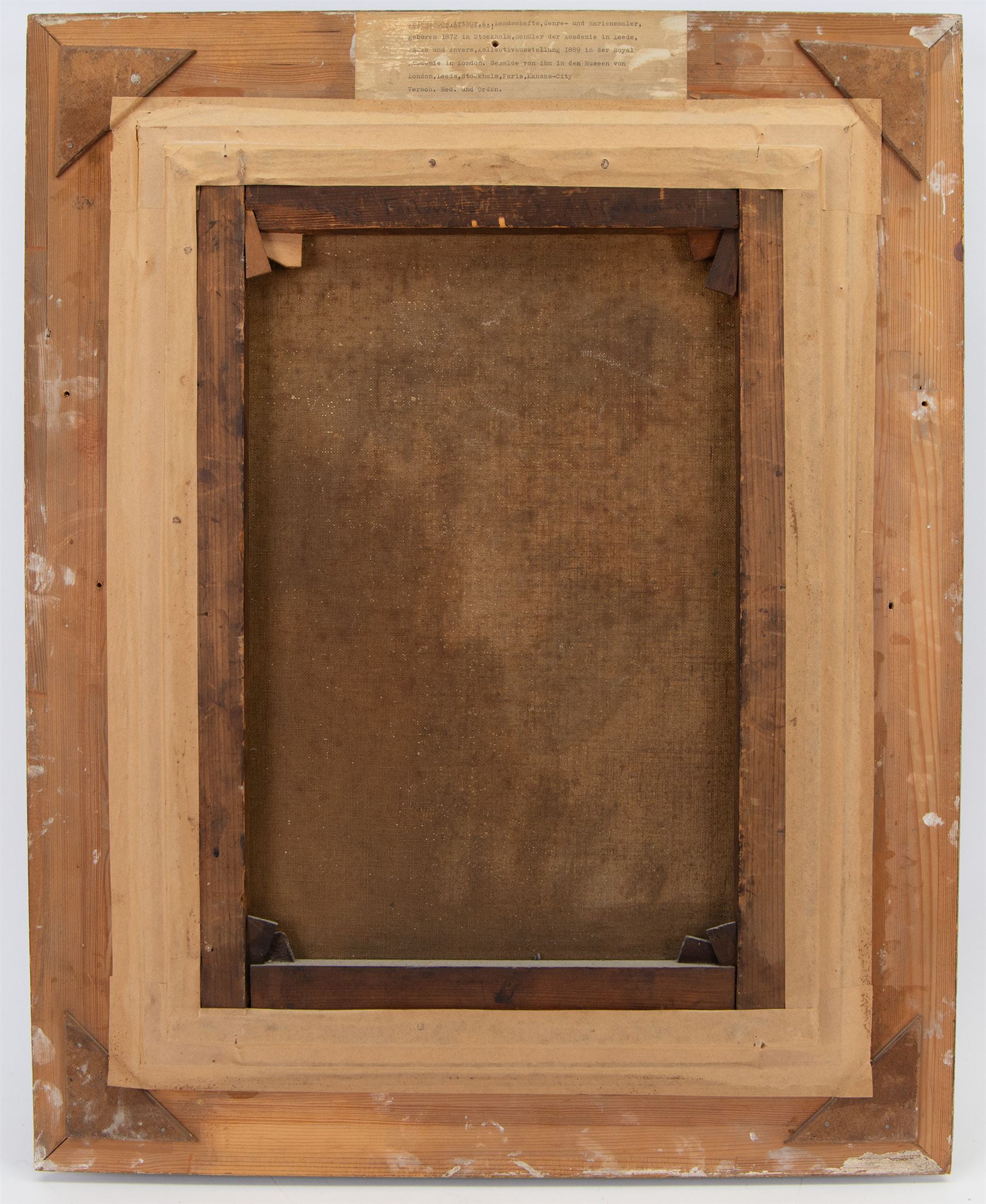 Arthur A Friedenson (Staithes Group 1872-1955): 'Artist's Followers', oil on canvas signed and dated '91, 55cm x 40cm 
Provenance: sold Christie's 11th October 1991 Lot 7 for £2,800. 
Notes: an unusual, early work by Friedenson, painted when the artist was only 19; he first exhibited at the Royal Academy at the precocious young age of 17.